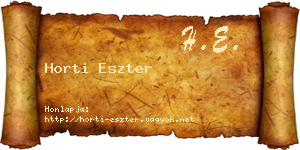 Horti Eszter névjegykártya